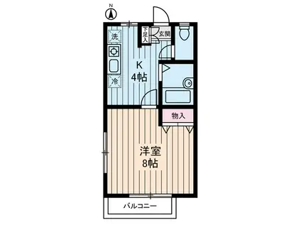 エコーハイム(1K/2階)の間取り写真