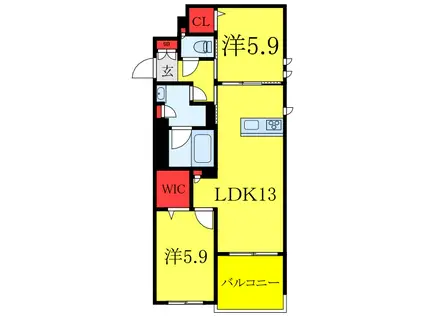 センターレジデンス グランデ(2LDK/3階)の間取り写真