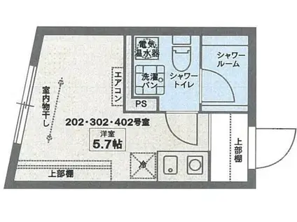 COCOFLAT小竹向原II(ワンルーム/3階)の間取り写真