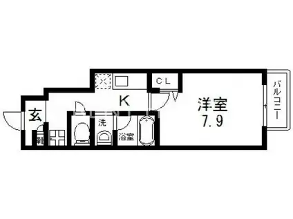 AXIA(1K/1階)の間取り写真