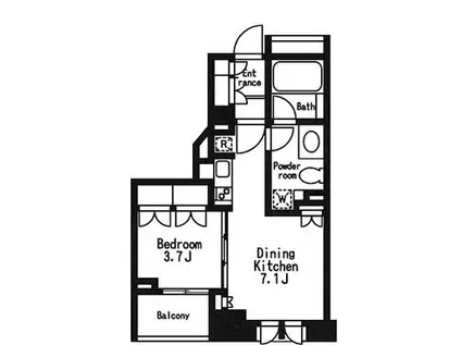 シティハウス東京新橋(1LDK/2階)の間取り写真