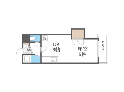 シャトル井上(1DK/1階)の間取り写真