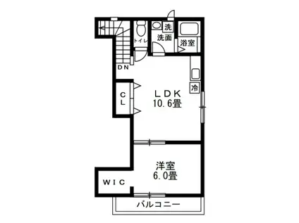 オークス本羽田(1LDK/2階)の間取り写真