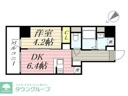 プライマル根岸(1DK/10階)の間取り写真