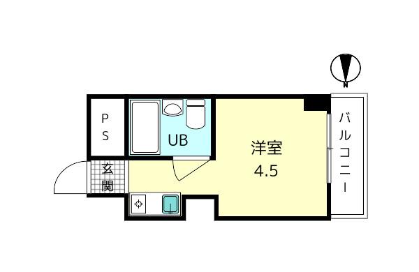 フォレスト高畑マンション(ワンルーム/4階)の間取り写真