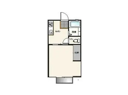 ハイランドハイツ(1K/1階)の間取り写真