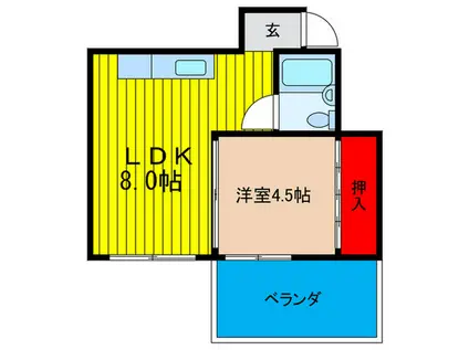 セントレケイ(1LDK/4階)の間取り写真