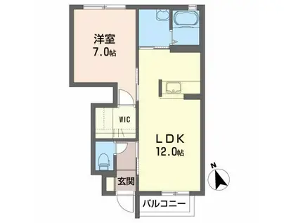 サウスコート(1LDK/1階)の間取り写真