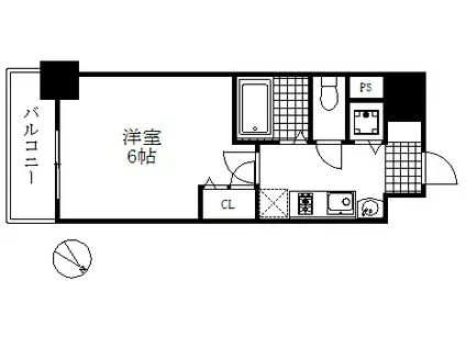 プレサンス神戸裁判所前デリシア(1K/7階)の間取り写真