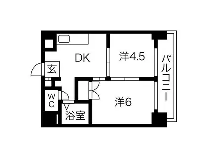 アドベ93(2DK/6階)の間取り写真