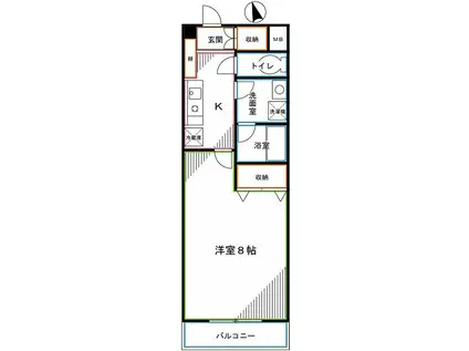 オーチャードヒル(1K/3階)の間取り写真