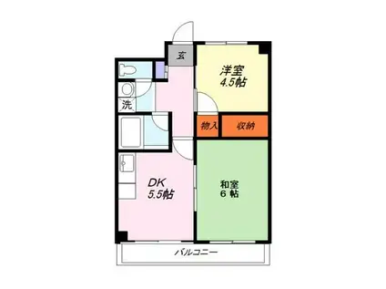 メゾンK(2DK/2階)の間取り写真