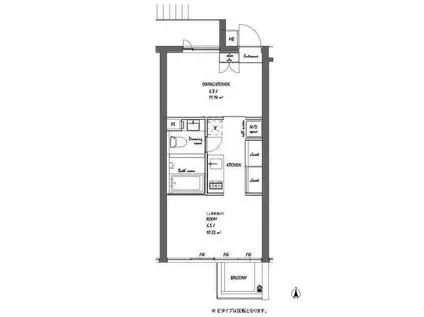 BPRレジデンス祐天寺(1DK/2階)の間取り写真
