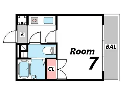 ジュネス白国(1K/4階)の間取り写真