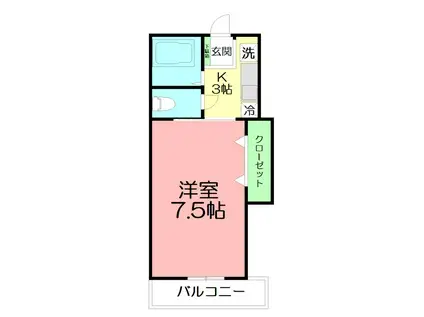 フォルスト(1K/1階)の間取り写真