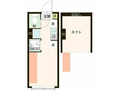 クレインリーベン北赤羽(ワンルーム/1階)の間取り写真