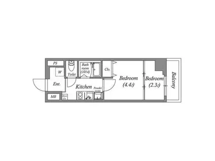 N-FLATS町田(2K/9階)の間取り写真