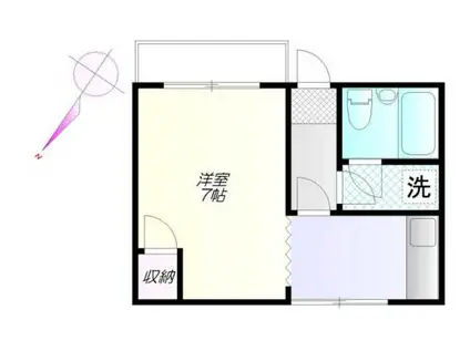 メゾンドローズ(1K/2階)の間取り写真