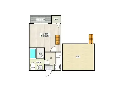 シティドルチェ馬橋(1K/2階)の間取り写真