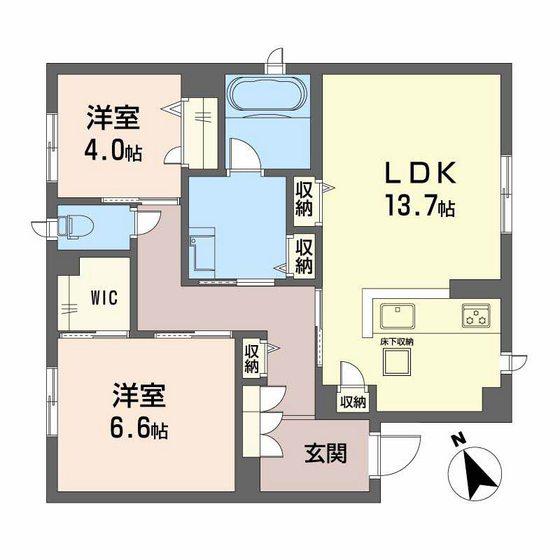 セントラル山田(2LDK/1階)の間取り写真