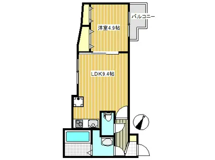 アーベインΑ(1K/2階)の間取り写真