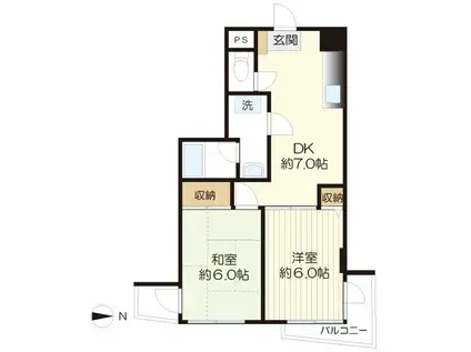 セキグチビル(2DK/3階)の間取り写真