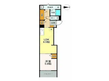 MILESTONE SASAZUKA(1LDK/3階)の間取り写真