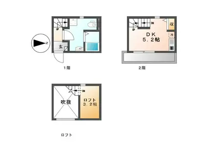 ARMY Ⅱ(1K/1階)の間取り写真