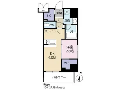 SYFORME大井町II(1DK/6階)の間取り写真