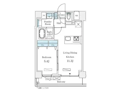 ルミシティ月島 LUMICITY月島(1LDK/4階)の間取り写真