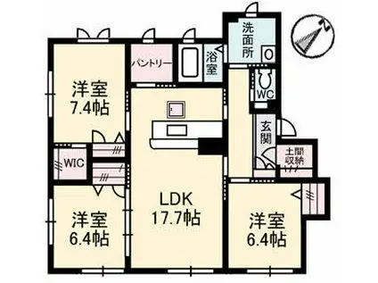 シャーメゾンアミスターIV(3LDK/2階)の間取り写真