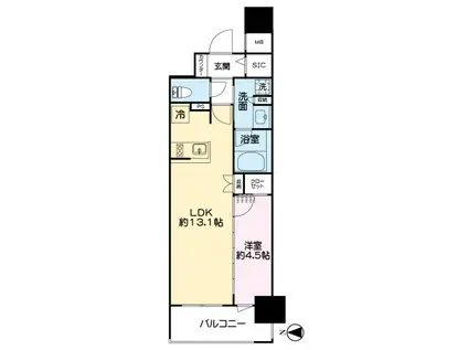 レーベン熊本駅レクシア(1LDK/10階)の間取り写真