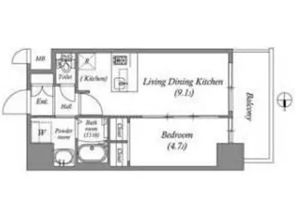 GM KOHAMA(1LDK/7階)の間取り写真