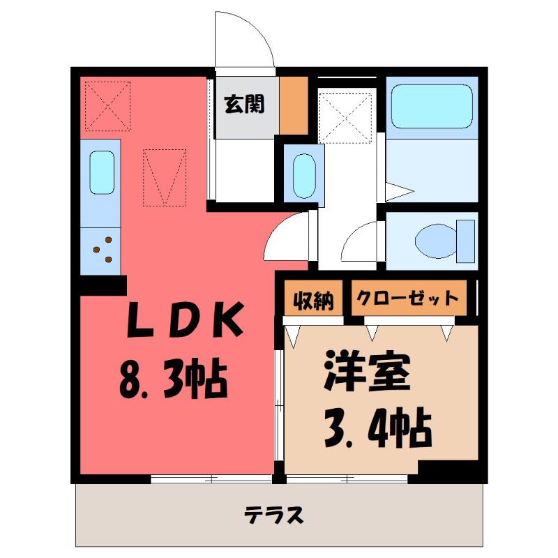 DIMORARE(1LDK/1階)の間取り写真