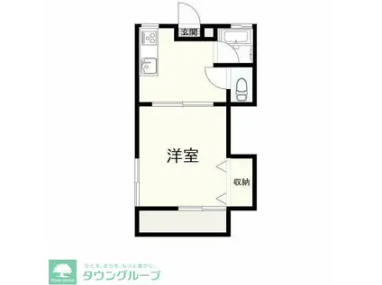 東ハイツかんざわ(1DK/1階)の間取り写真