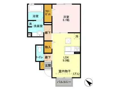 スプルース(1LDK/1階)の間取り写真