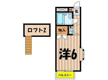シェモア中目黒(ワンルーム/1階)の間取り写真