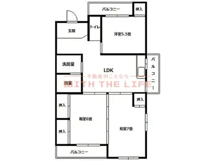 メゾーンやました(3LDK/3階)の間取り写真