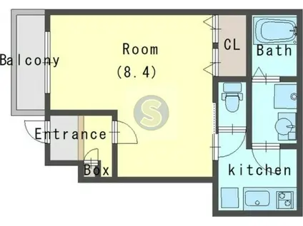 エステイトE桂川A棟(1K/1階)の間取り写真