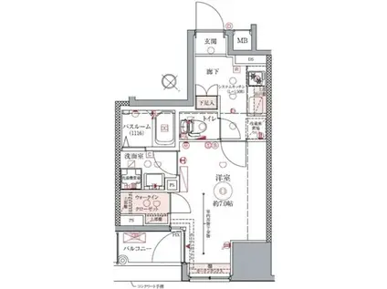 ドムス・スタイル銀座東(1K/9階)の間取り写真