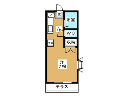 リブ駒沢(ワンルーム/1階)の間取り写真