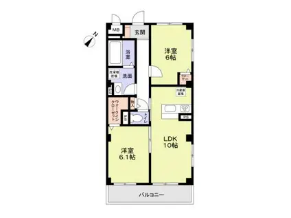 フィレ・デ・フレール(2LDK/2階)の間取り写真