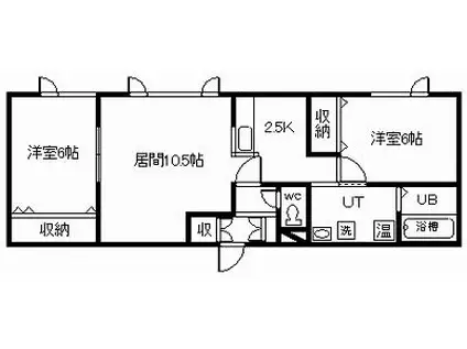 VIERGE(2LDK/1階)の間取り写真