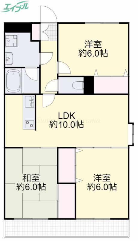 ラ・パセーラ(3LDK/3階)の間取り写真