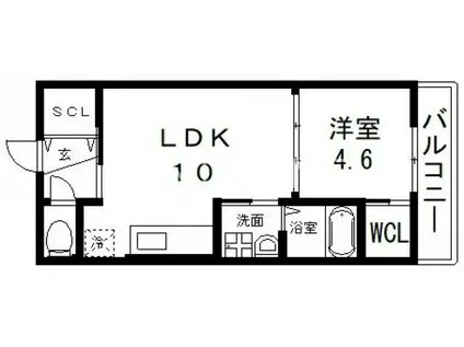 サイプレス北巽II(1LDK/2階)の間取り写真