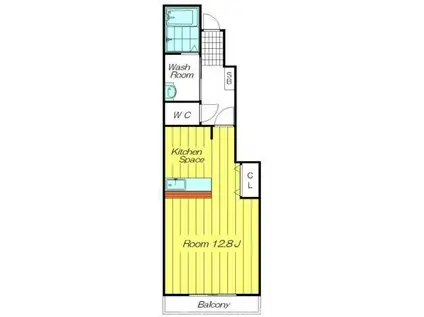 コンフォート・ネクストA棟(ワンルーム/1階)の間取り写真
