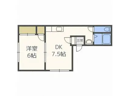 サンテミリオン中沼西(1DK/3階)の間取り写真