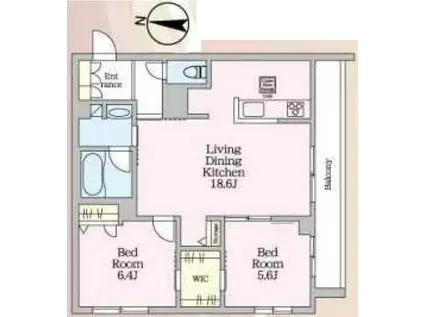 カーサレジーナ(2LDK/2階)の間取り写真