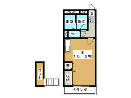 オレンジマンション(ワンルーム/3階)の間取り写真