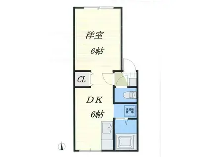 メゾンド栄町(1DK/1階)の間取り写真